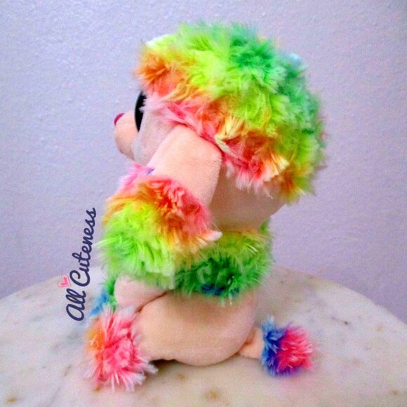 TY Beanie Boos Rainbow Poodle Beanie Plush - Picture 3 of 8